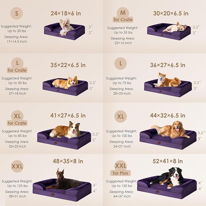 EHEYCIGA Orthopedic Dog Beds for Extra Large Dogs, Waterproof Memory Foam XL - Image 3