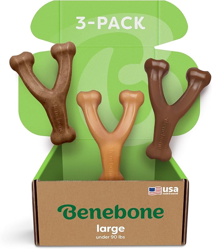 Benebone 3-Pack Wishbone Durable Dog Chew Toy by Benebone
