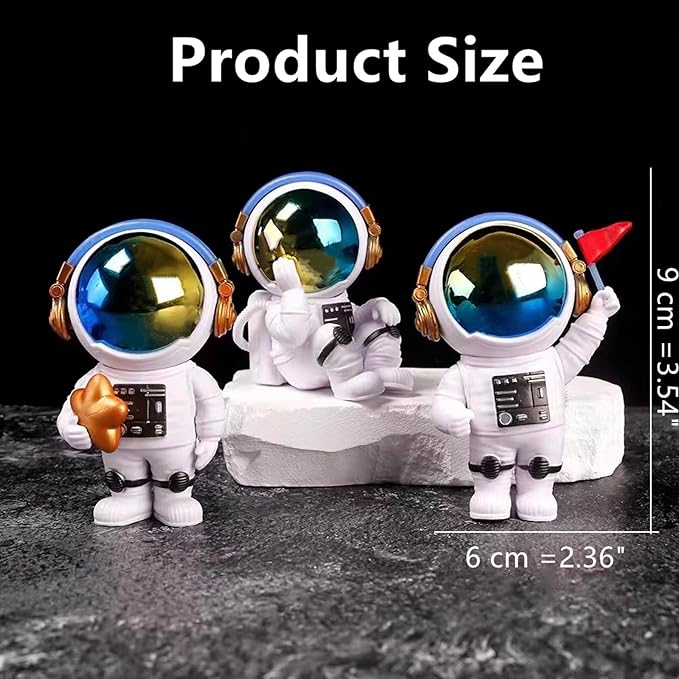 Gradient Astronaut Figurines, Space Theme Statues Cake Toppers Shelf Room Nursery Home Decor