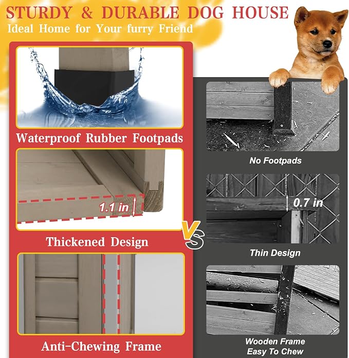 Ketive 43" L Outdoor Extra Large Dog House - Image 4