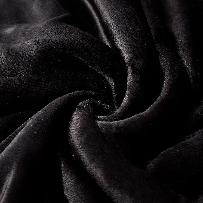 NANPIPER Fleece Blanket Sherpa Throw,Soft Fuzzy Blankets for Couch,Black 50"x60"