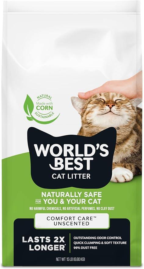 WORLD'S BEST CAT LITTER Comfort Care Unscented 15-Pounds by WorldsBestCatLitter