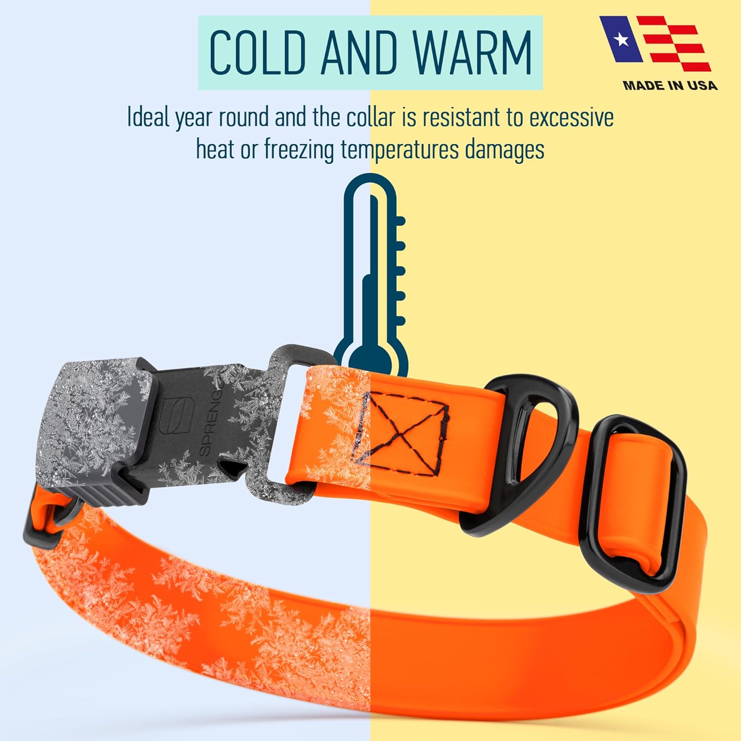 Dogline Biothane Waterproof Dog Collar with Herm Sprenger Stainless Steel Quick Release Buckle – Heavy Duty Tactical Durable Collar for Dogs – Comfortable and Safe Pet Collar, W 1" L 15-25", Orange