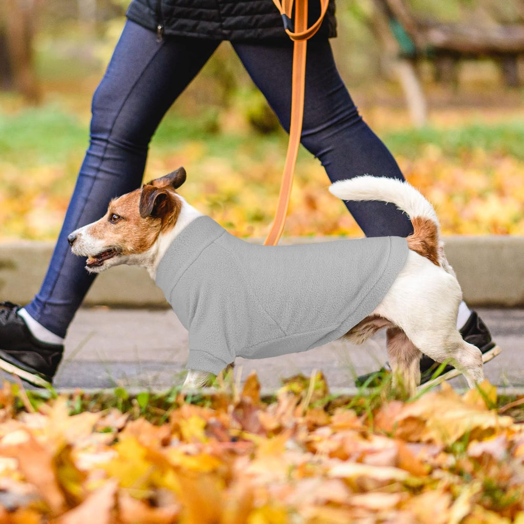 3 Pack Dog Sweater Fleece Pet Clothes Turtleneck Soft Warm Pet Sweatshirt Dog Sweaters for Small Dogs Sweaters for Medium Dogs Boy Girl(Gray+Blue+Coffee,S/M)