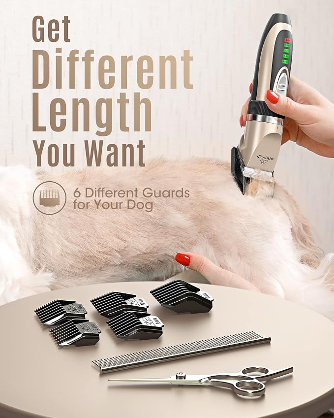 oneisall Dog Clippers Low Noise, 2-Speed Quiet Dog Grooming Kit Rechargeable - Image 7