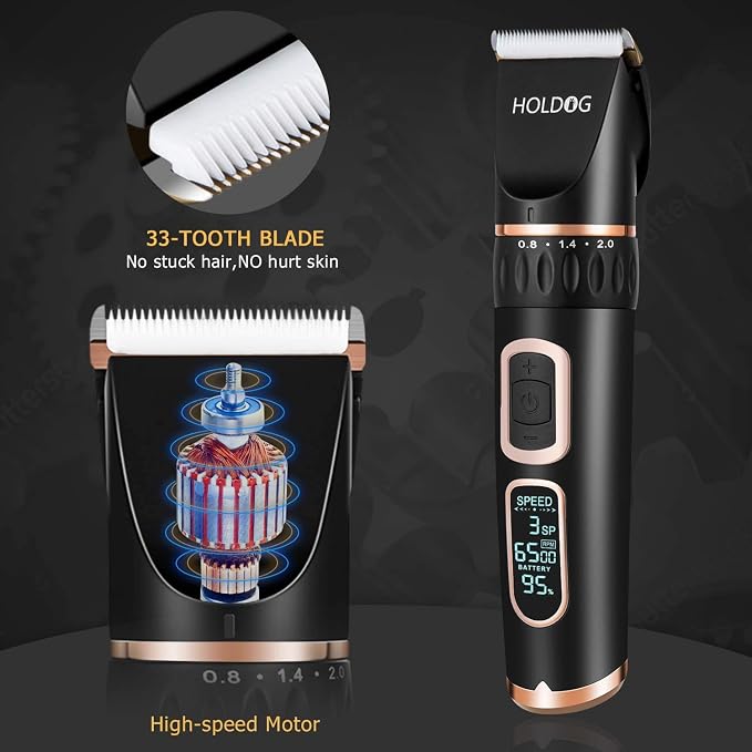 Dog Clippers Professional Heavy Duty Grooming Clipper 3-Speed Low Noise High - Image 5