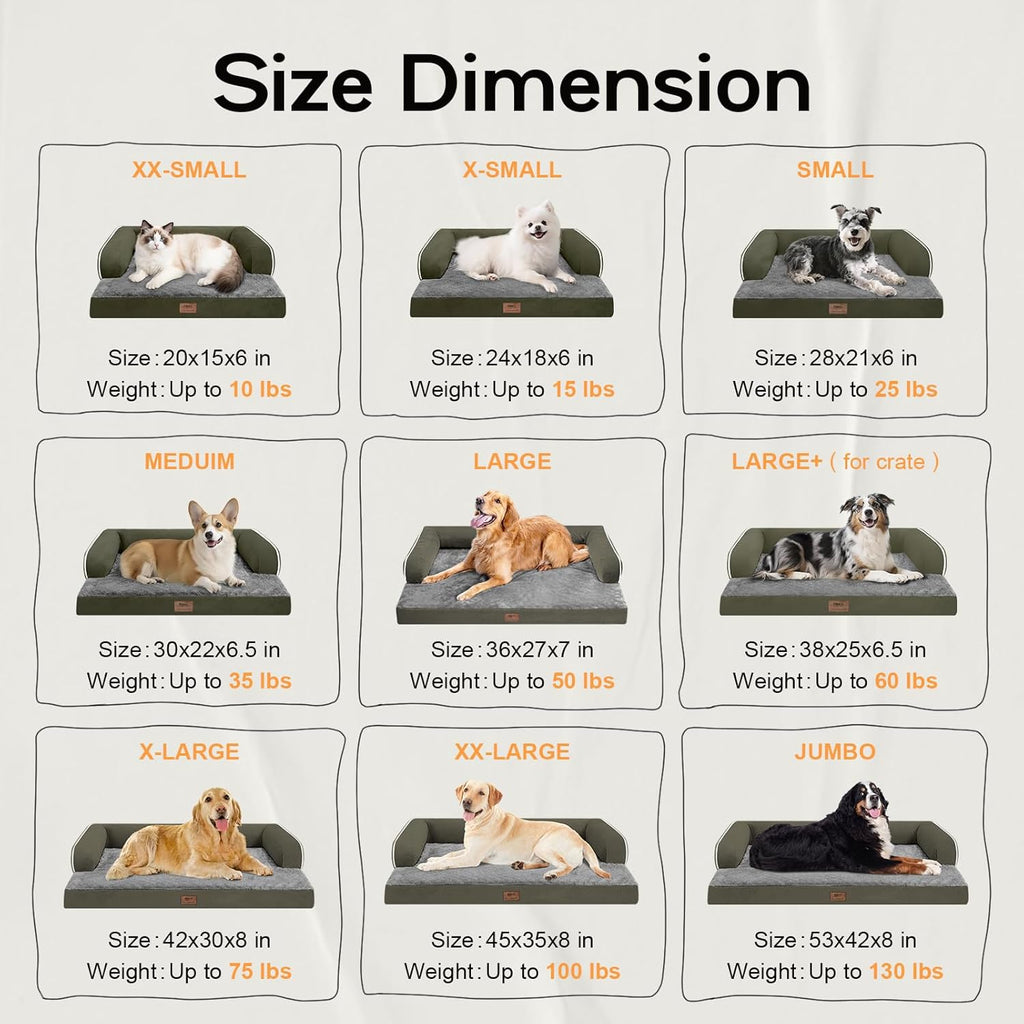 Small Dog Bed and Cat Sofa Waterproof Orthopedic Dog Beds for Small Dogs Cat Bed Comfy Pet Couch Sofa Beds with Washable Removable Cover & Non-Slip Bottom