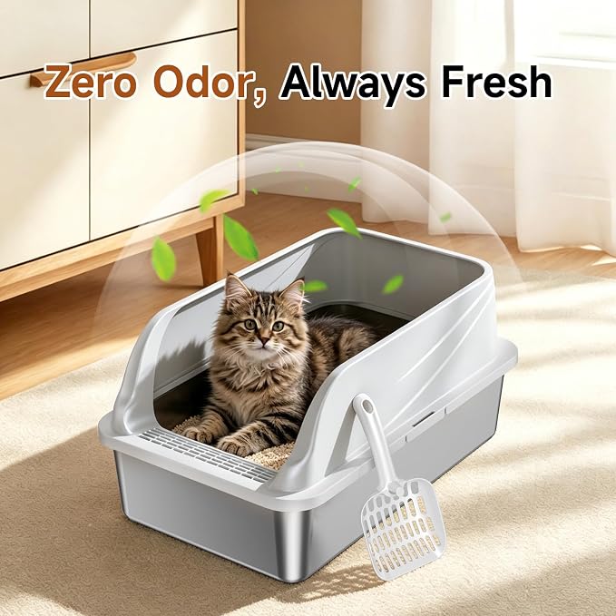 XL Stainless Steel Cat Litter Box - Image 3