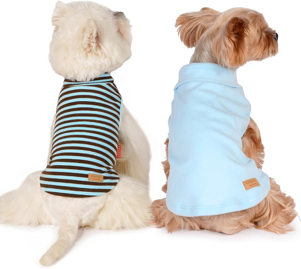 KYEESE 2Pack Dog Sweater Stretchy Dogs Clothes Soft Dachshund Clothes Turtleneck Small Pet Sweaters Pullover Pets Sweatshirt Warm Pet Coats Dog Sweaters for Small Dogs Male