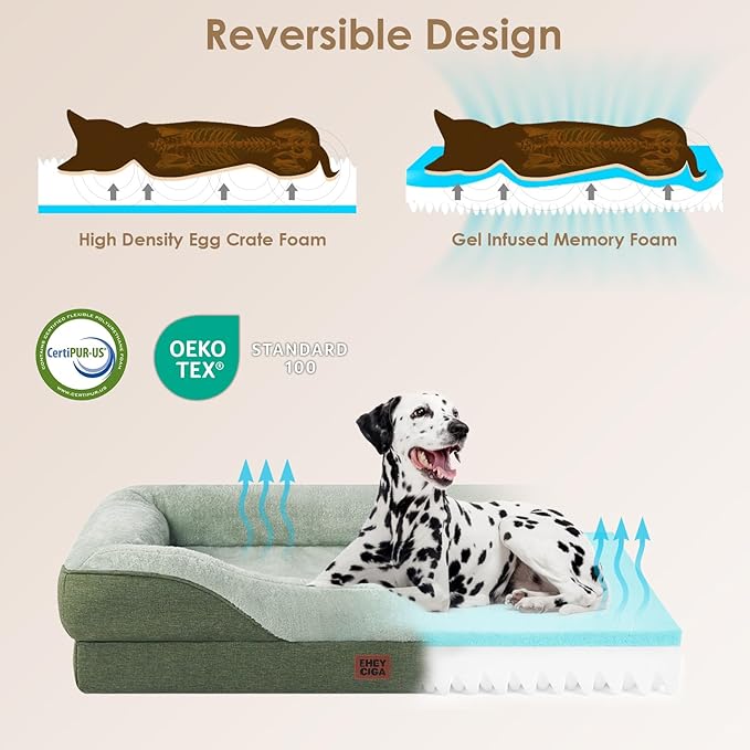 EHEYCIGA Orthopedic XL Dog Bed for Large Sized Dog, Waterproof Liner & Washable - Image 2