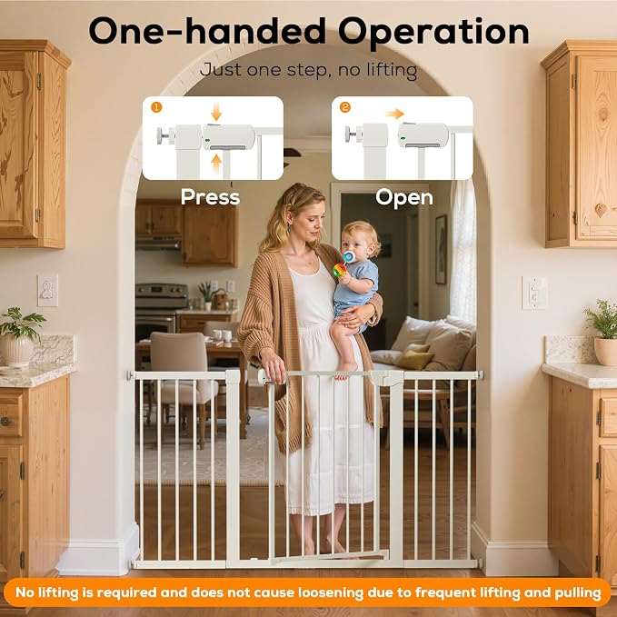 29.5-46" Magnetic Baby Gate for Stairs, Baby Safety Essentials, Auto Close Gate - Image 9