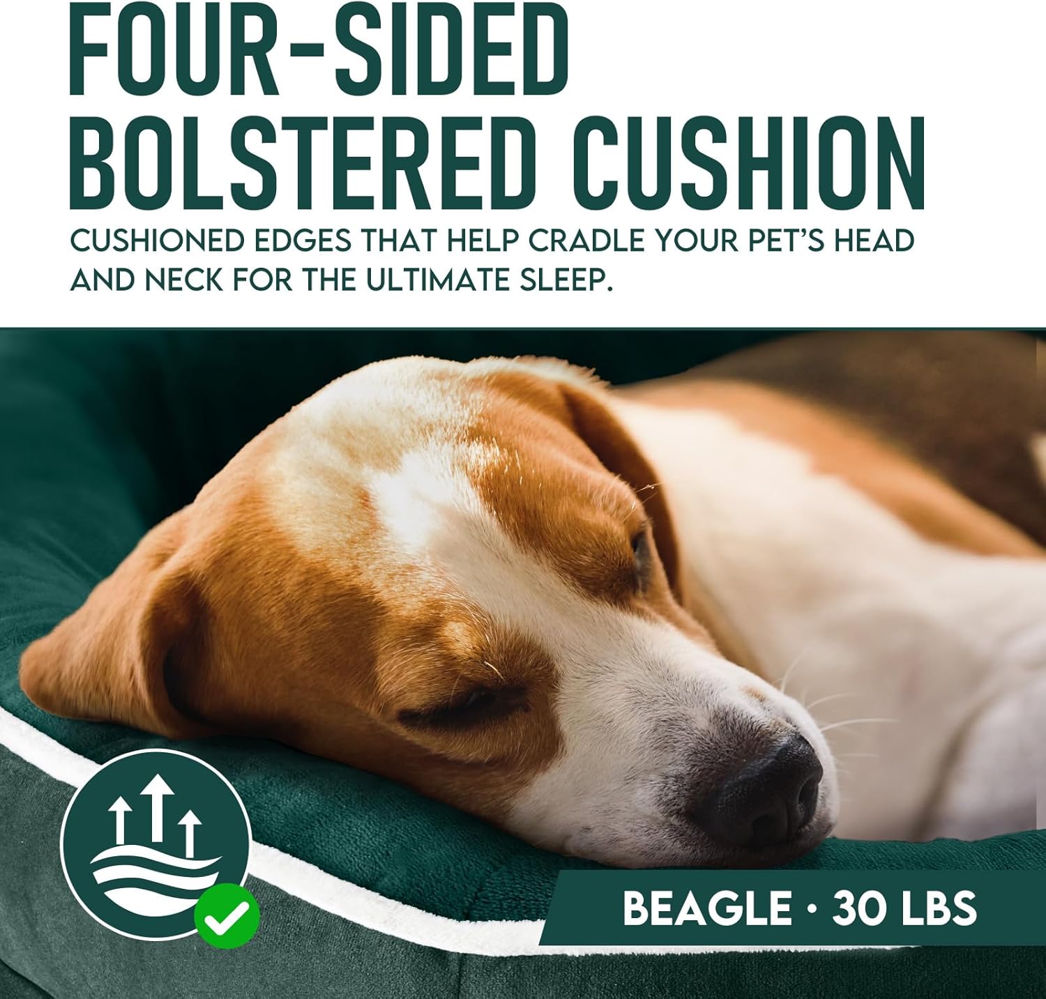 OhGeni Orthopedic Dog Couch Pet Sofa Large Sized Cat Beds with Comfort Foam Support, Soft Comfortable Fabric, Machine Washable Waterproof Removable Cover, 35-Inch (Dark Green)