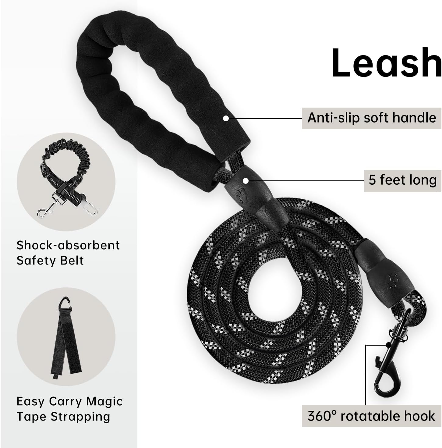 IVY&LANE No Pull Dog Harness with Leash Set, Reflective No Choke Pet Vest,Adjustable Oxford Dog Vest Harness with Easy Control Handle for Large Dogs (Vintage Blue,XL)