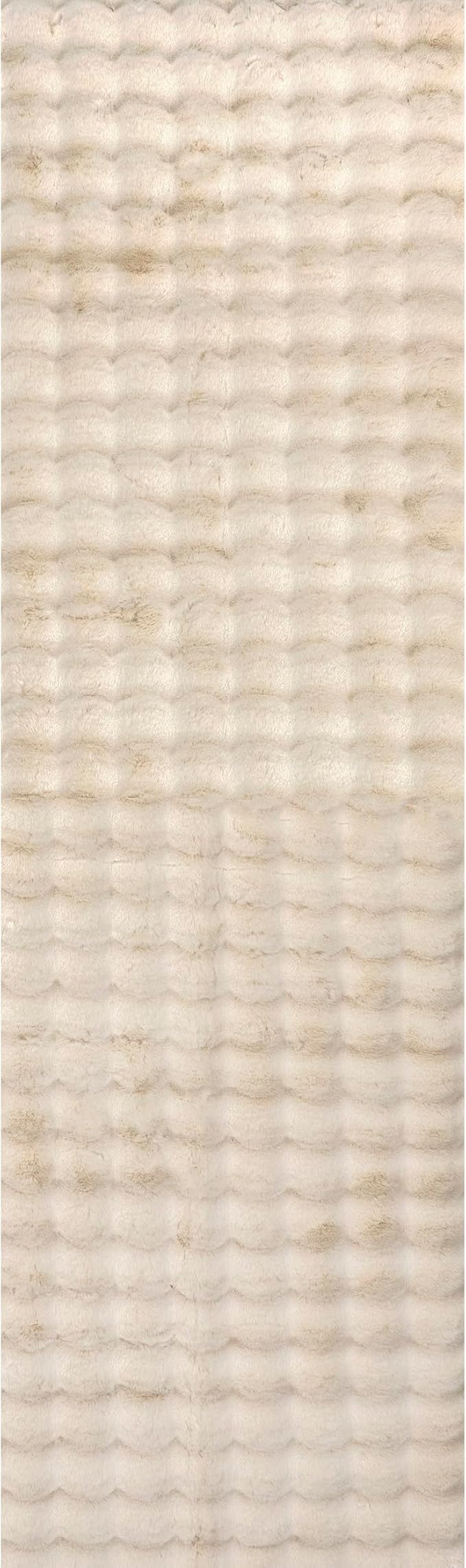 nuLOOM Jeni Beige, 2'6" x 10', Solid Faux Rabbit, Fluffy and Cozy, High Traffic, Stain Resistant, Easy Clean, Durable Washable Runner for Bedroom, Living Room, Dining, Den, Foyer, Entryway