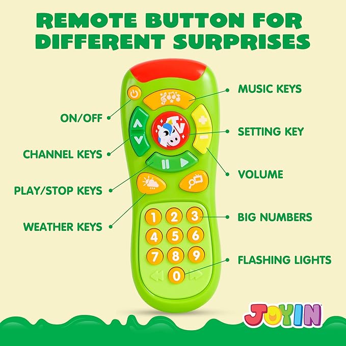 JOYIN Baby Toy Phone, Remote and Smartphone with Music, Fun Learning Musical Toys for Babies, Boys or Girls, Holiday Stocking Stuffers, Birthday Gifts for Kids, Gift for Christmas