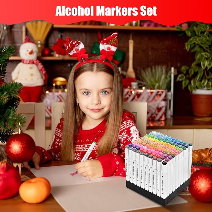 Taotree Alcohol Markers 262 Colors with Case & Holders, Dual Tips Art Coloring Markers Pens, Chisel & Fine Sketch Pens Art Supplies for Artist Kids Adult Coloring Books Drawing, Painting, Sketching