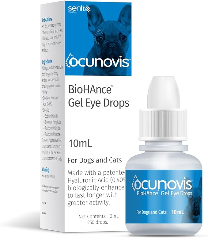 Sentrx Ocunovis Gel Eye Drops for Dogs & Cats, Eye Lube for Dogs Allergy Relief by SentrxAnimalCare