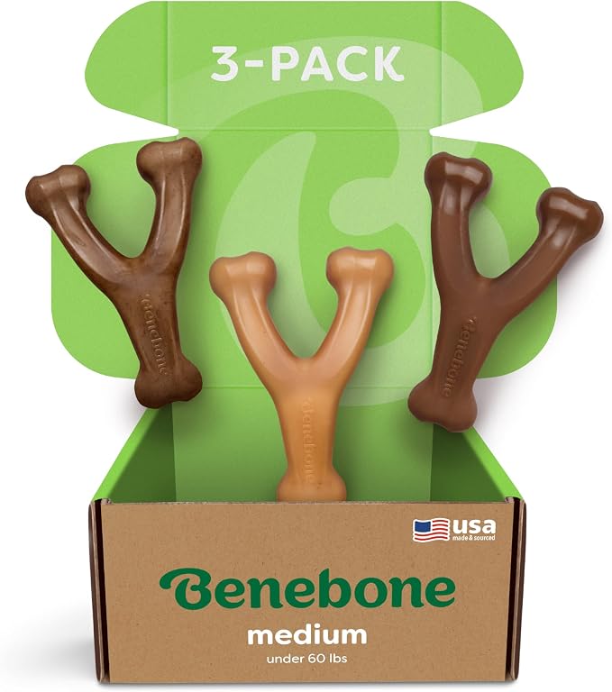 Benebone 3-Pack Wishbone Durable Dog Chew Toy by Benebone