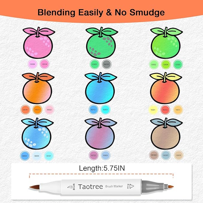 Taotree Alcohol Brush Markers Art Supplies, 61 Pastel Colors Dual Tip Art Coloring Markers Pens, Brush & Fine Tip Sketch, Drawing Supplies Gift for Artist Adult Coloring Book Painting, Sketching