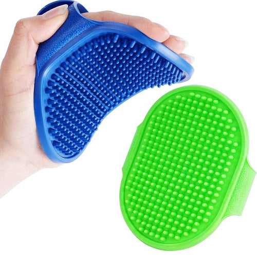 2 Pack Dog Grooming Brush, Premium Soft Silicone Pet Bath Brushes by Brillirare