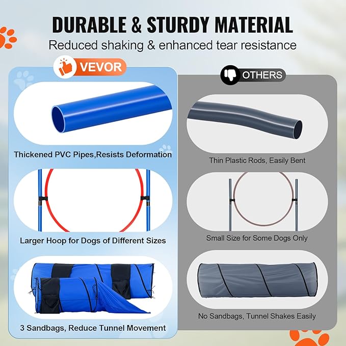 VEVOR Dog Agility Training Equipment, 2 Tunnels - Image 3