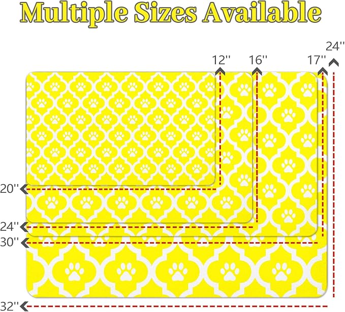 Dog Food Mat 24X32 Inch Pet Feeding Absorbent Mats - Image 4