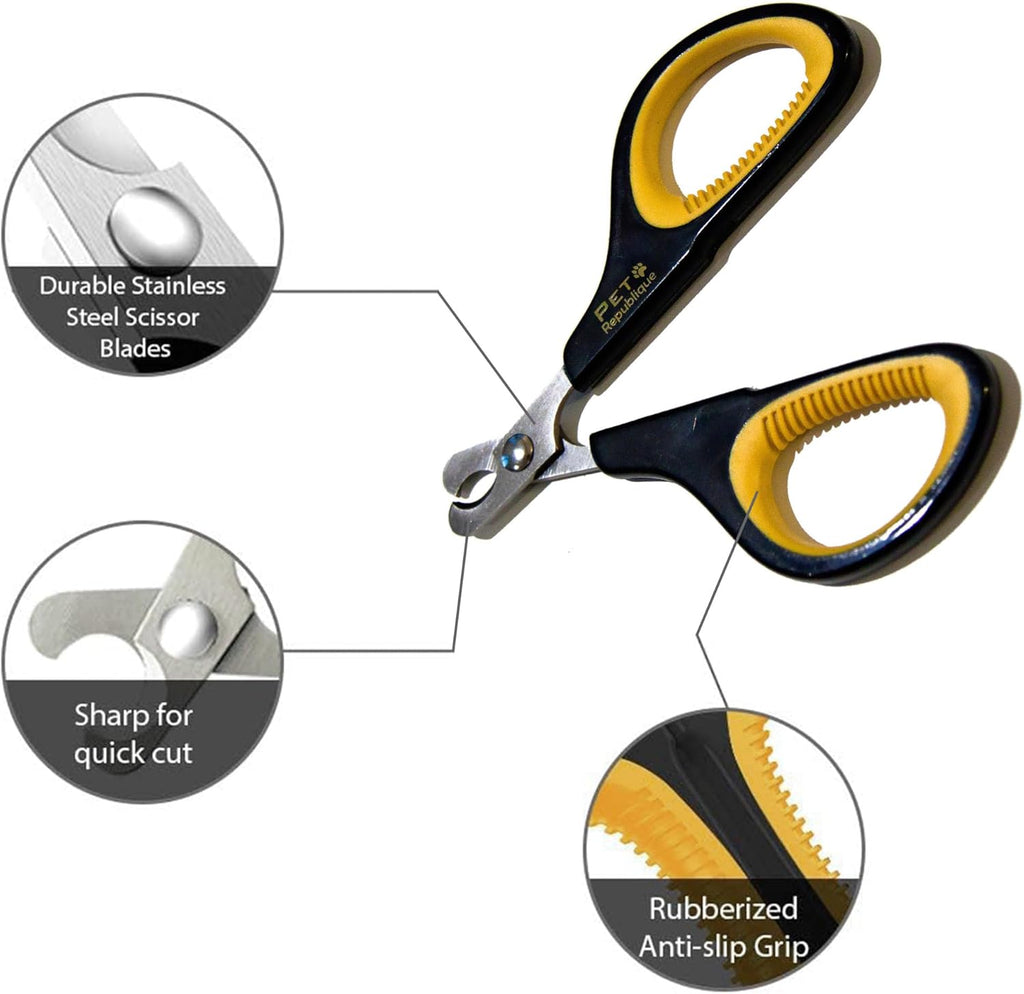 Cat Nail Clippers by Pet Republique – Professional Stainless-Steel Nail Clipper for Cats, Kittens, Hamster, Rabbits, Birds, & Small Breed Animals Claw Trimmer