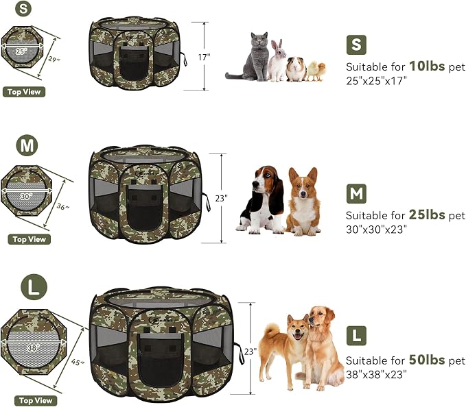 Siedihit Dog Cat Playpen, Medium Puppy Pet Playpen, Dog Crate Tent Cage - Image 2