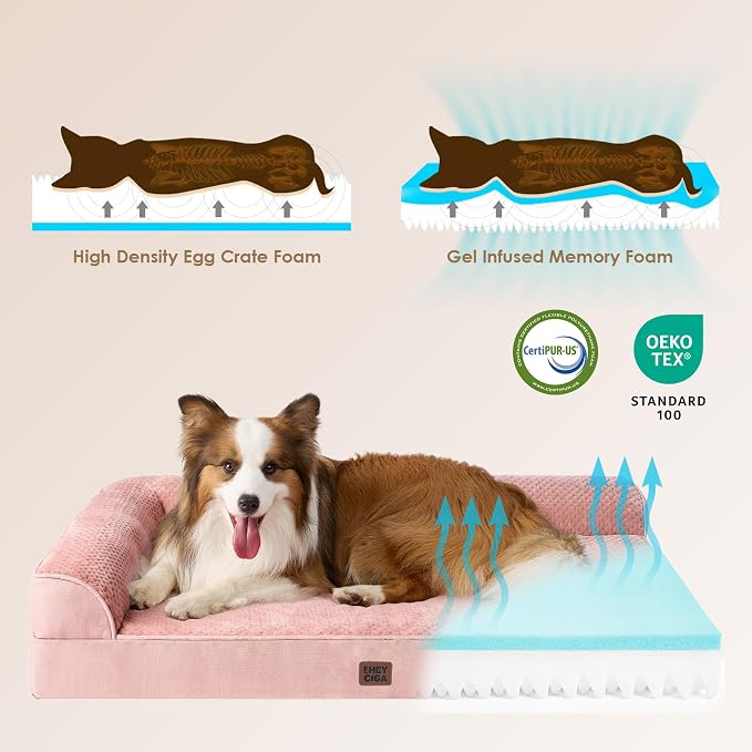 EHEYCIGA Orthopedic Dog Bed Medium Size Dogs, Memory Foam Dog Bed - Image 4