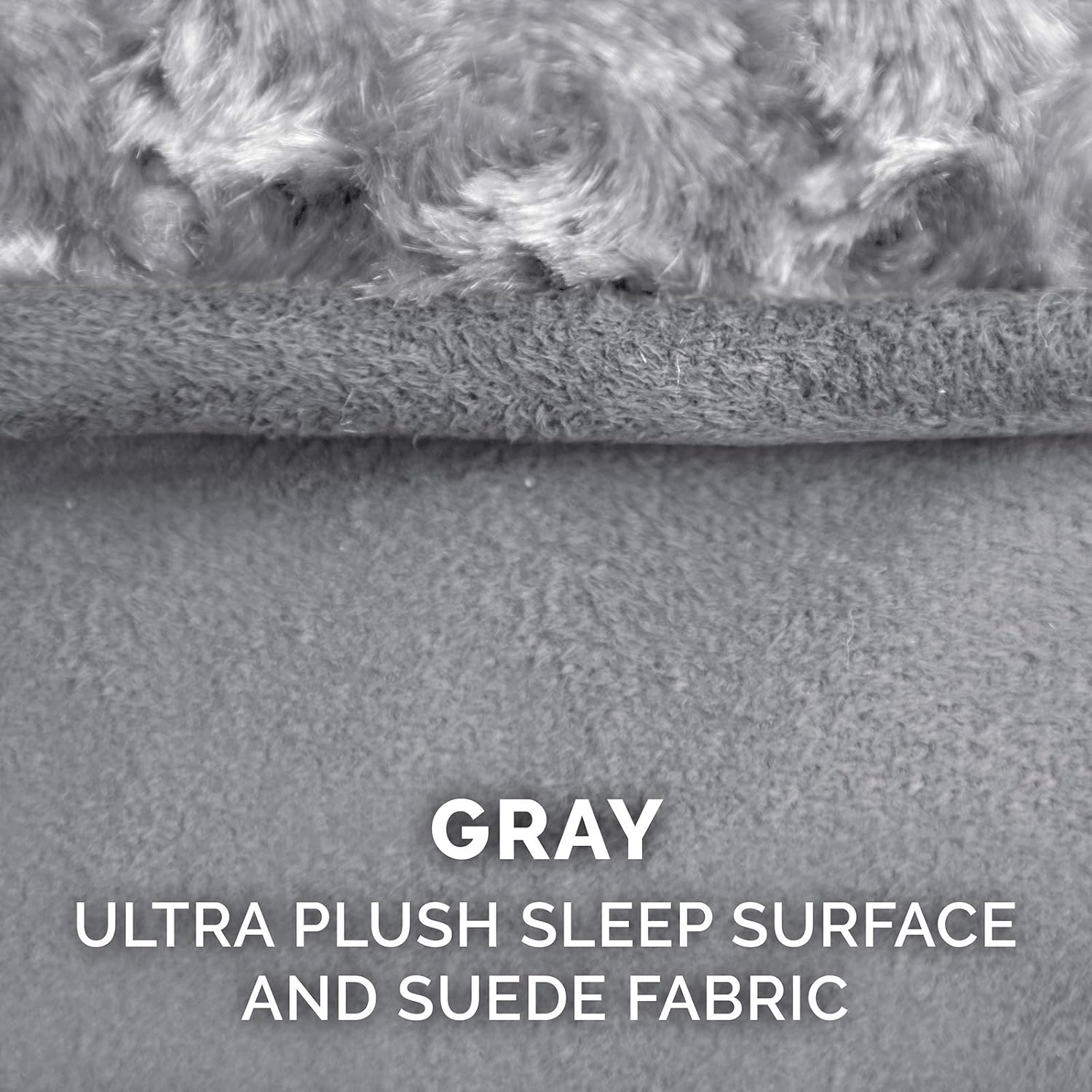 Furhaven Orthopedic Dog Bed for Extra Large Dogs w/ Removable Washable Cover, For Dogs Up to 180 lbs - Ultra Plush Faux Fur & Suede Luxe Lounger Contour Mattress - Gray, Giant/XXXL