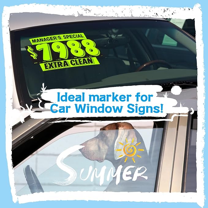 Timart Window Markers, Jumbo Liquid Chalk Markers for Rock Painting, Poster, Blackboard, Stone, Ceramic, Glass, Wood, Canvas, Wide Tip 10mm, 8 Colors