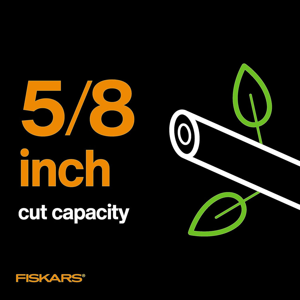 Fiskars Bypass Pruning Shears, 5/8-Inch Cut Capacity SoftGrip Hand Pruner for Small Hands, Blade Stays Sharp Through Heavy Use with Rust Resistant, Low-Friction Coating