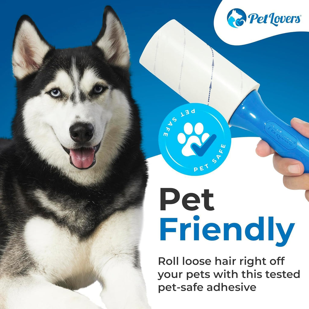 PetLovers Extra Sticky Lint Roller Value Set 270 Sheets for Pet Hair Removal and Clothes, Dog and Cat Lint Remover, 3 Pack