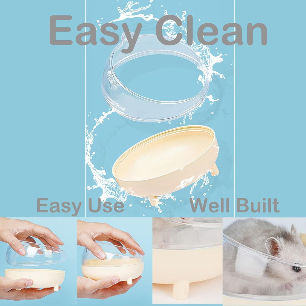 Meow&Woof Hamster Sand Bath Container, Large Sandbox Toilet Gerbil Batheoom, Tiny Chinchilla Dust Bathtub Sand Bath Box for Hamster Cage Accessories 6.5 Inch-Yellow