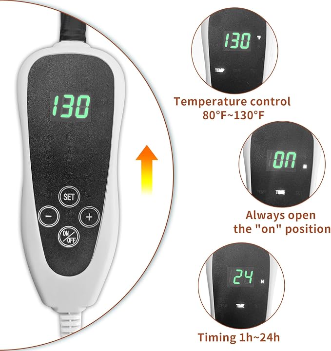 Cat Heating Pad 18x18 in with Smart Thermostat Switch and Power Line Protection - Image 4