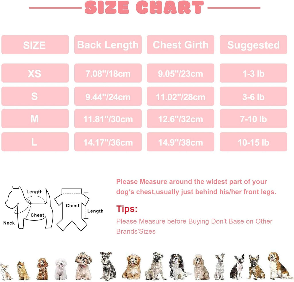 Dog Pajamas Small Sized Dogs Stretchable Summer Dog Clothes Pjs 4 Legs Girl Boy Cute Soft Puppy Outfits Doggie Cat Jammies Jumpsuit Sleeper for Pet, Pink Cow, S