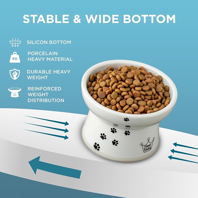 Necoichi Raised Cat Food Bowl – Ceramic Elevated Cat Bowl - Image 8