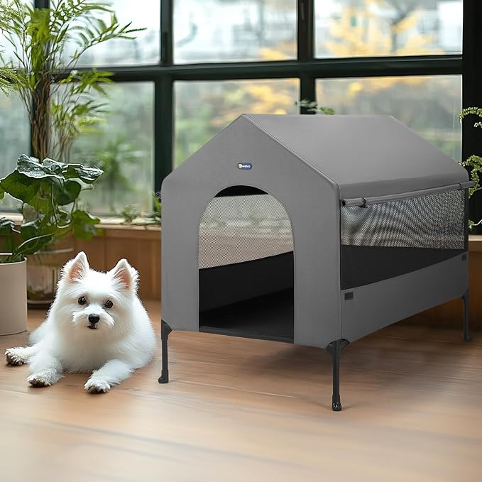Veehoo 29" Dog House, 2-in-1 Small Dog House Outdoor Indoor Weatherproof - Image 6