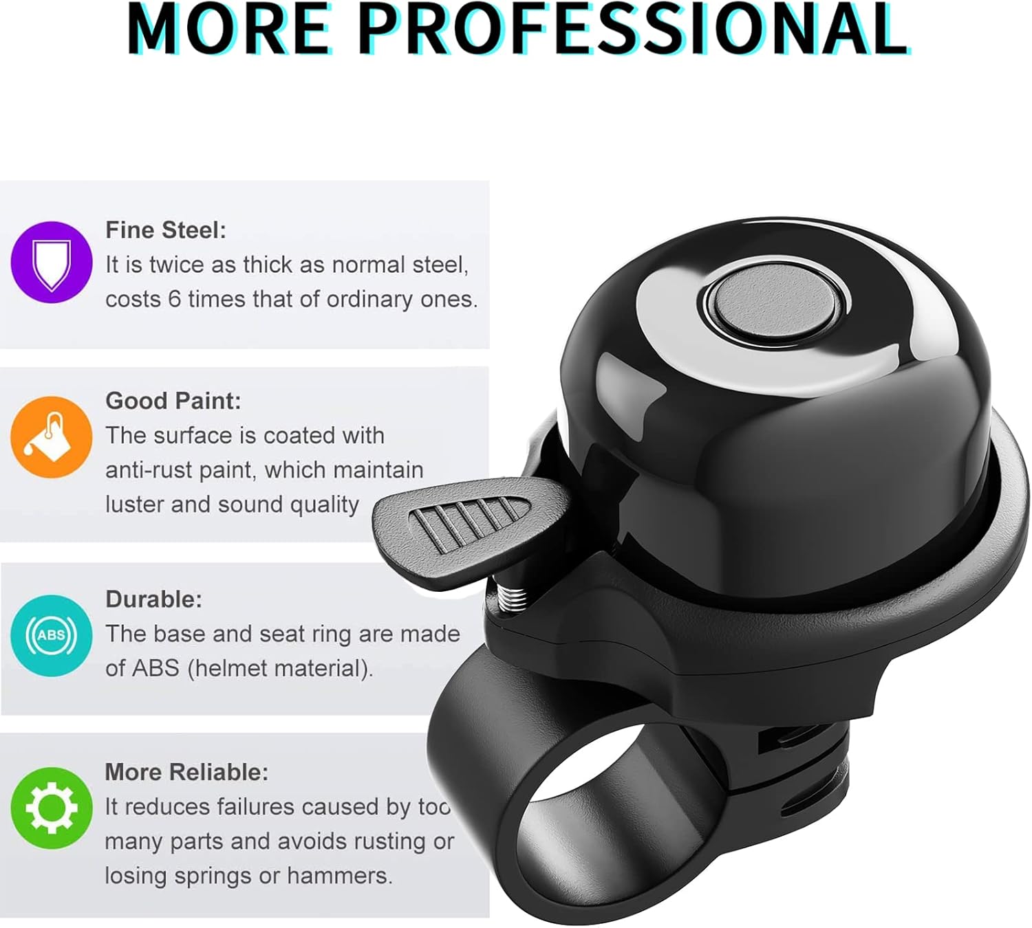 2 Pack Classic Bike Bell, Bicycle Bell Loud Crisp Clear Sound Bicycle Bike Bell City Bike BMX Bike Sports Bike for Adults Kids Right Hand/Left Hand Use