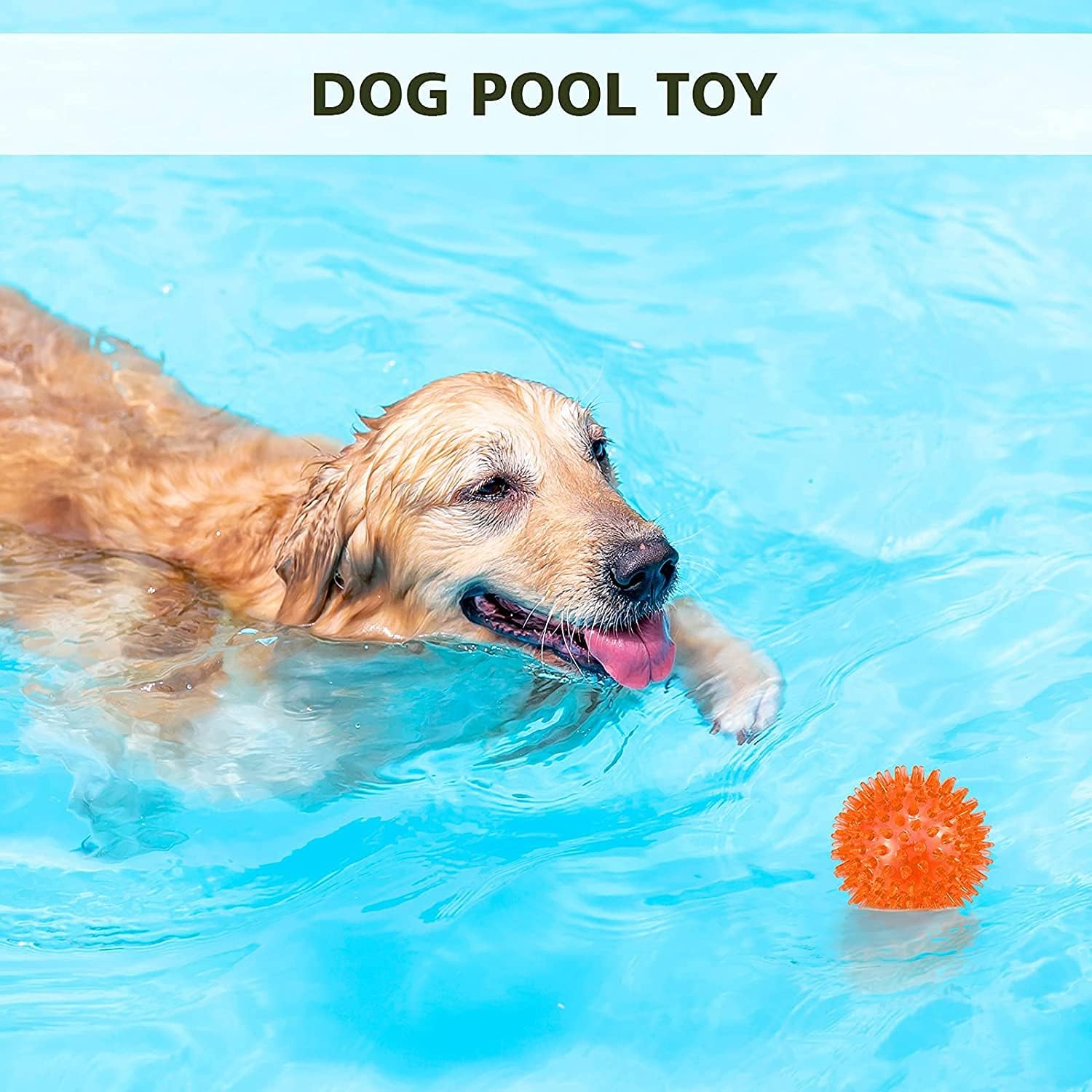 petizer 6 Pack 2.5” Squeaky Dog Toy Balls, Floating Dog Pool Balls, Spiky Dog Balls, Durable Interactive Fetch Toys for Puppy, Dog Chew Toys for Teething (2.5"", Small Dog), Set of 6