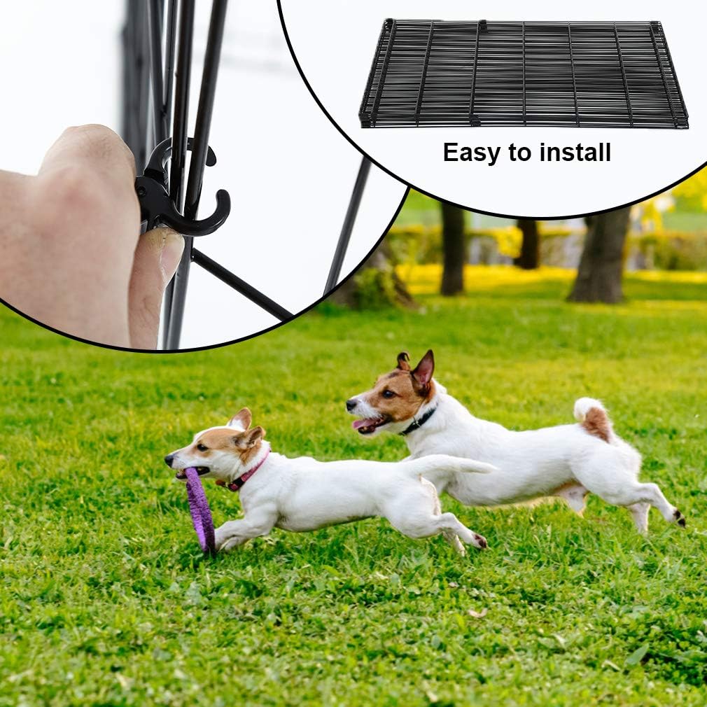 8-Panel Tall Dog Playpen Crate Fence Pet Kennel Play Pen Exercise Cage, 42-Inch, Black