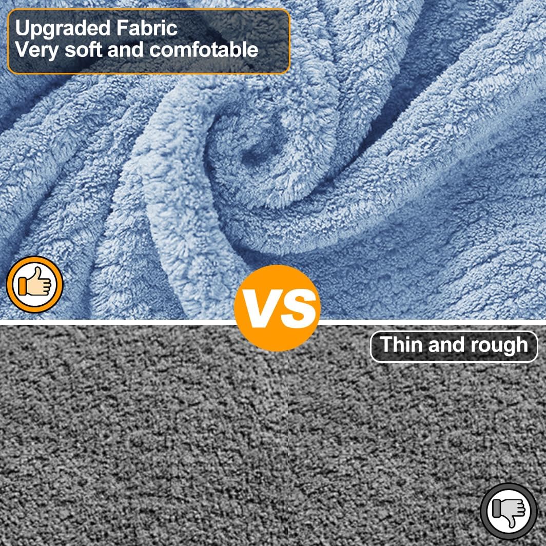 Medium to Large Size Dog Bathrobe, Quick Drying Super Absorbent Used for After Bathing, Warm Dog Towels, Adjustable Hoodies and Belts for Pet Dogs Bath Clothes Products(Blue Jacquard, 5XL)