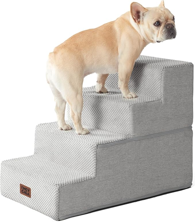 EHEYCIGA Dog Stairs for Bed 18" H, 4-Step Dog Steps for High Bed, Pet Steps for by EHEYCIGA