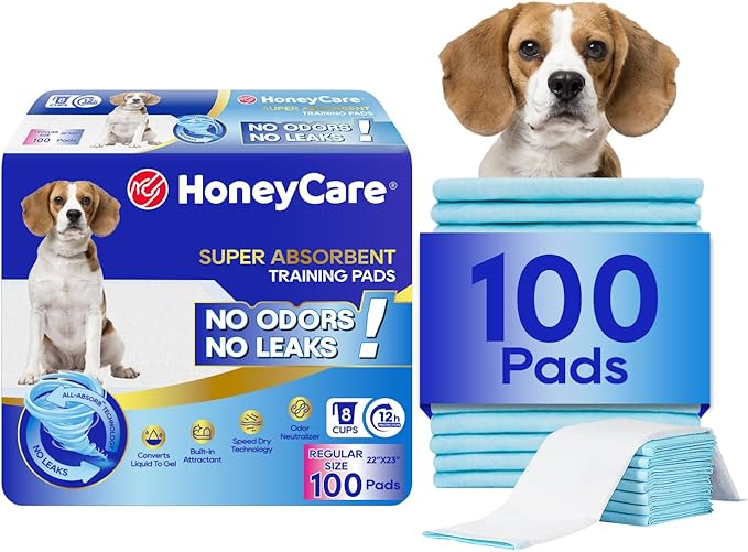 HONEY CARE All-Absorb, Large 22" x 23", Dog and Puppy Training Pads, Ultra by HoneyCare