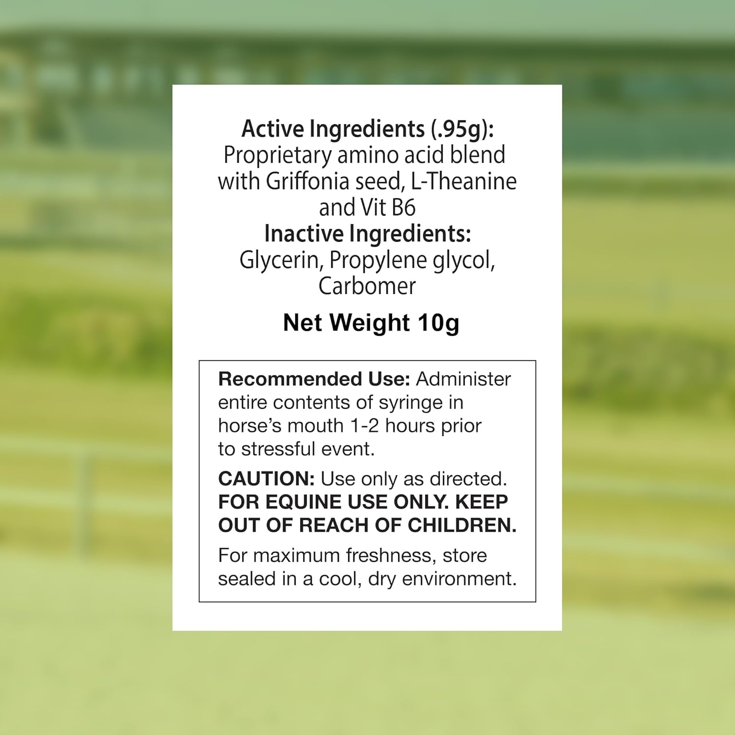 SynChill AF Calming Gel for Nervous Horses - Single Serving - Advanced Formula with L-Theanine, Increased Potency, 100% Natural Supplement, Disposition & Confidence Support for Horses