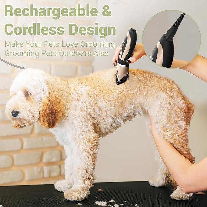 Ceenwes Dog Clippers Low Noise Pet Clippers Rechargeable Trimmer Cordless - Image 4