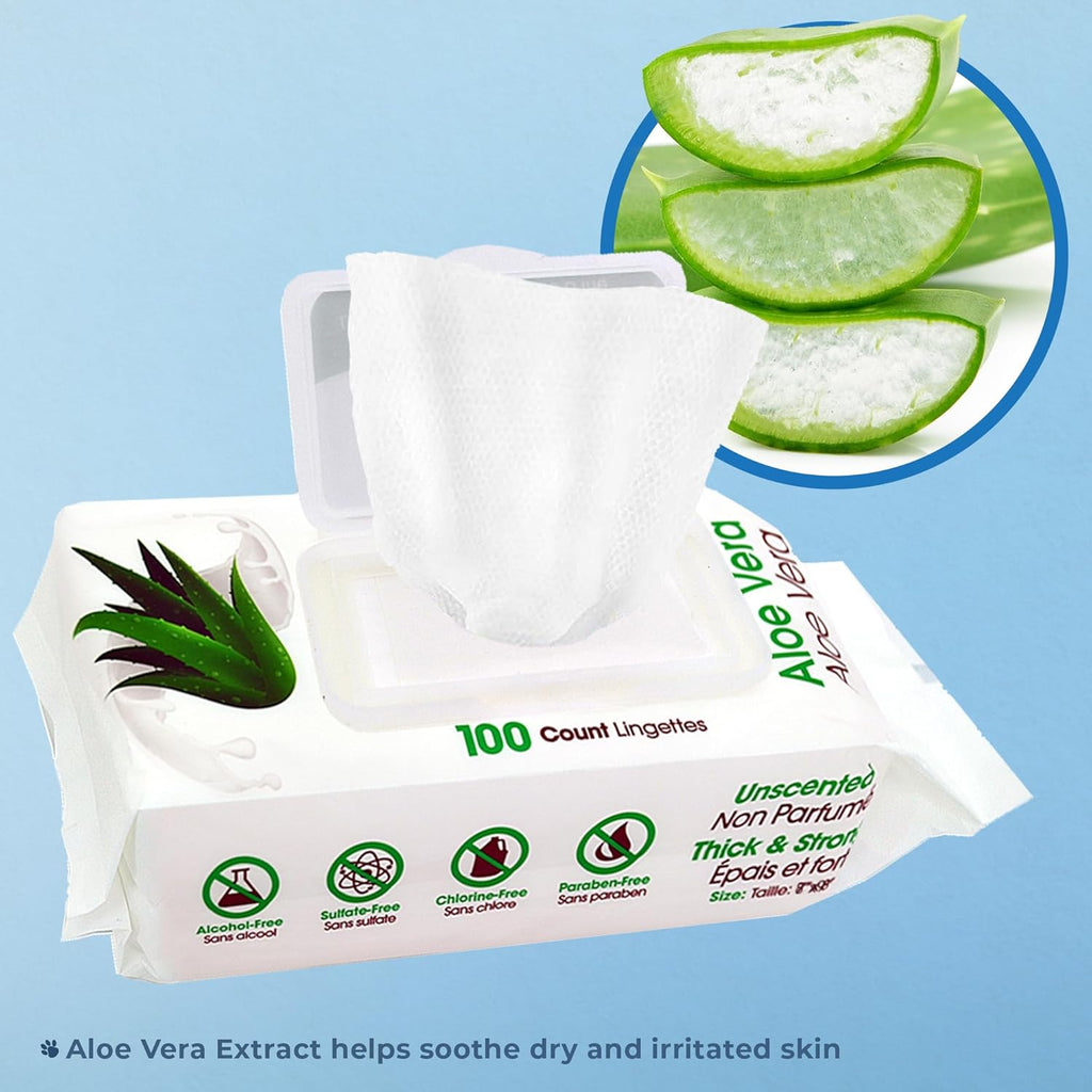 Best Pet Supplies Pet Grooming Wipes for Dogs & Cats,Deodorizer for Coats & Dry, Itchy, or Sensitive Skin, Clean Ears, Paws, Body, & Butt - Hydrating, Aloe Vera, 400 Count.