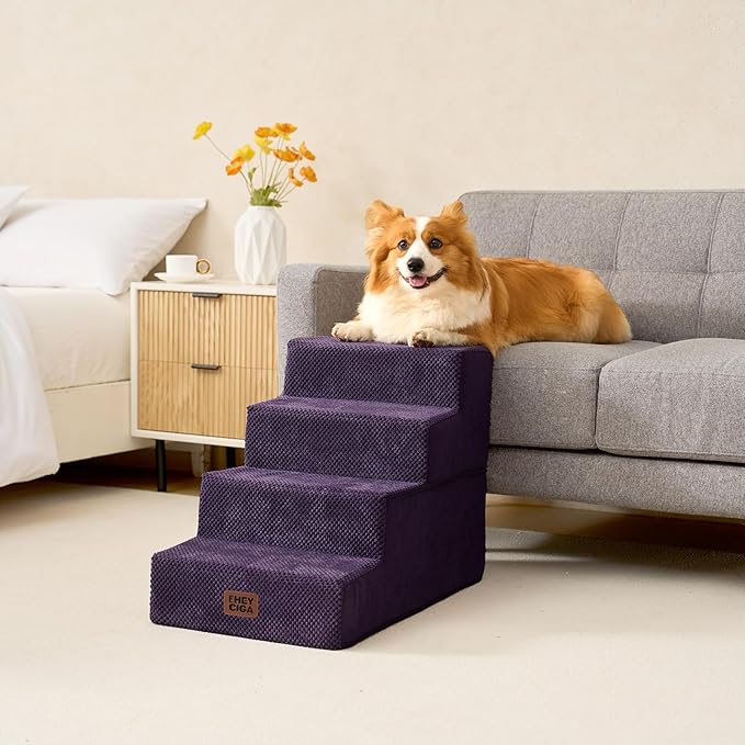 EHEYCIGA Dog Stairs for Bed 18" H, 4-Step Dog Steps for High Bed, Pet Steps for - Image 4