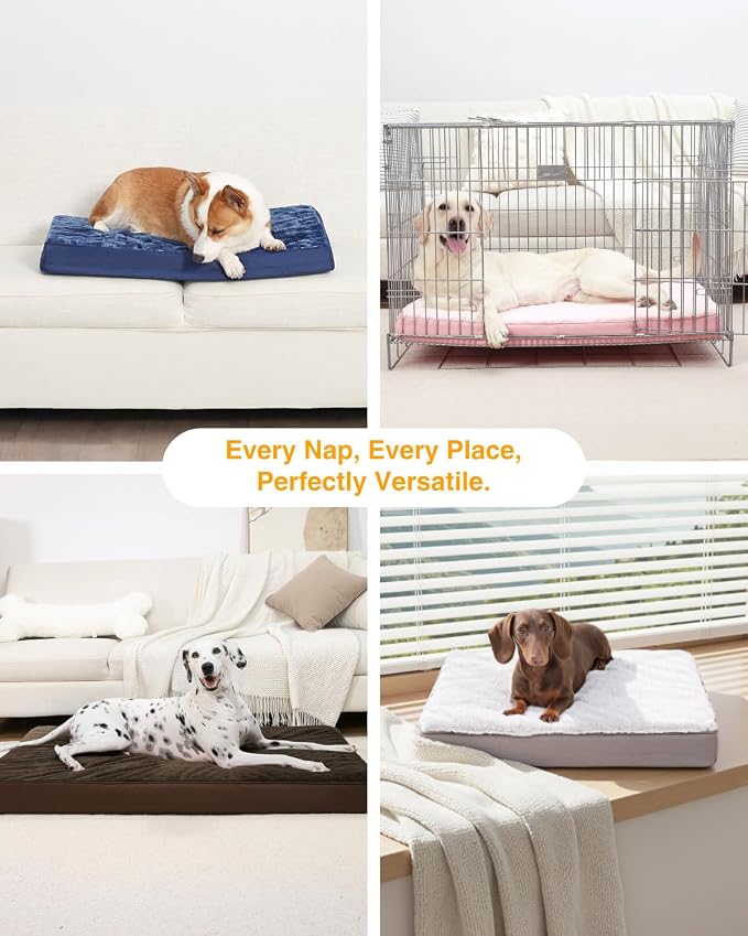KSIIA Orthopedic Crate Bed: Deluxe Plush Washable Dog Bed - Image 7