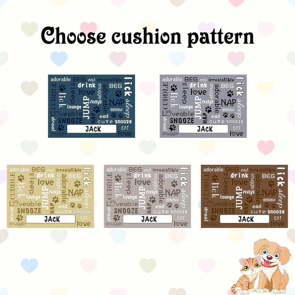 Personalized Dog Cat Feeding Mat Custom Pet Food Mat Waterproof Non-Slip Customized Puppy Name Photo Placemat Dish Rug Floor Protector Gifts for Pets Lover Pattern 3